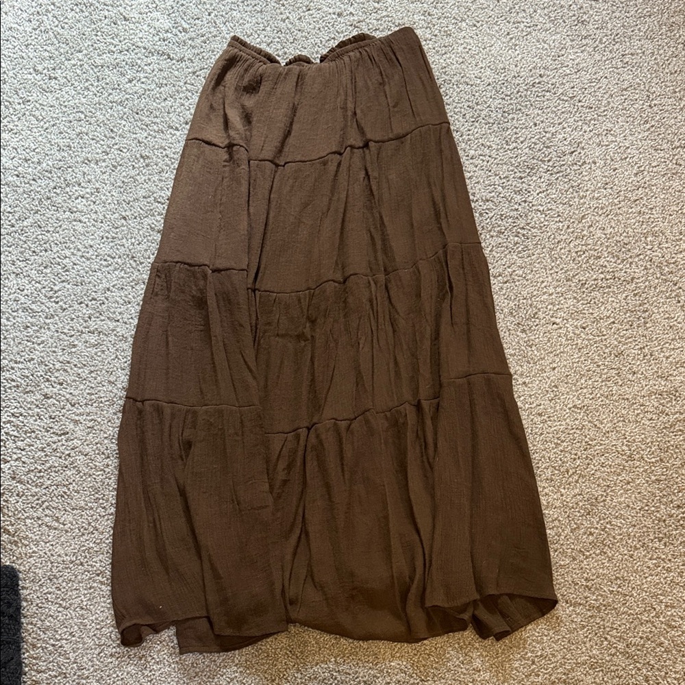 Chic Brown Maxi Skirt